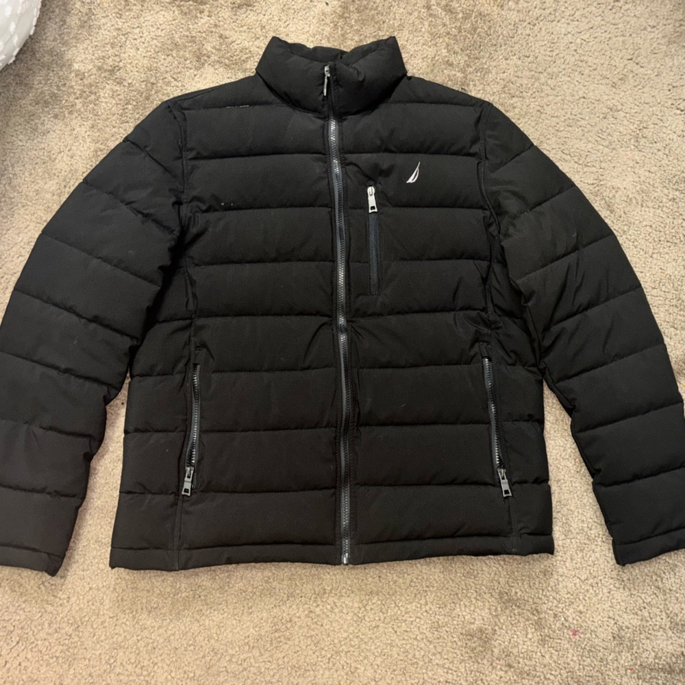 Nautica Men’s Puffer Jacket, Black, Size Large